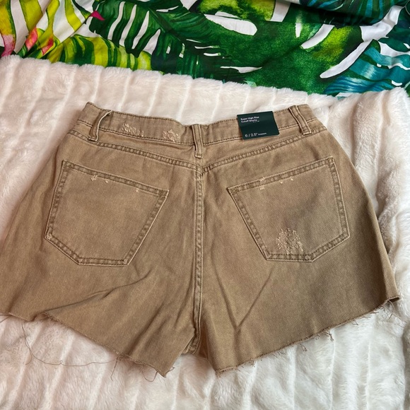 NWT Wild Fable Sz 6 Dusty Gold Button Fly Denim Cut-Off High Waist Jean Shorts - Picture 2 of 12